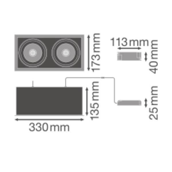 Ledvance LED-Einbaustrahler 2fl. SPOT-4