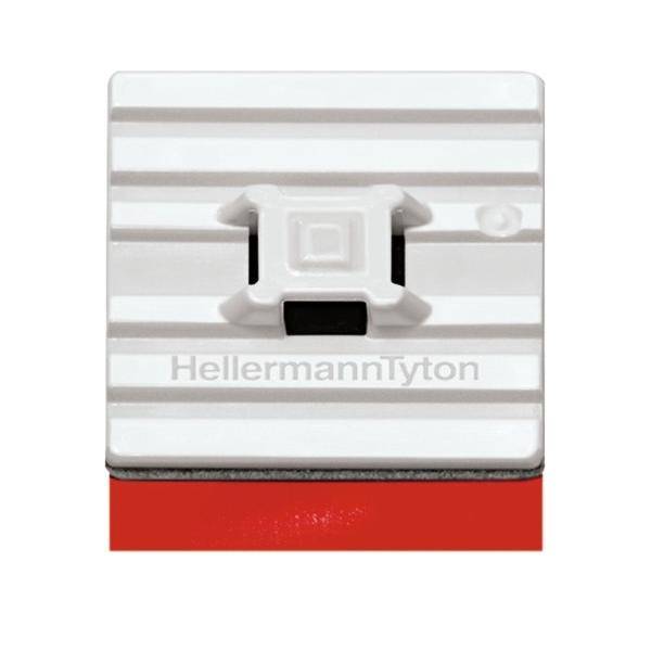 HellermannTyton Klebend FlexTack Befestigungssockel, Nylon 6.6 Weiß 28 mm x 5.4 mm Kabelbinder x 28mm