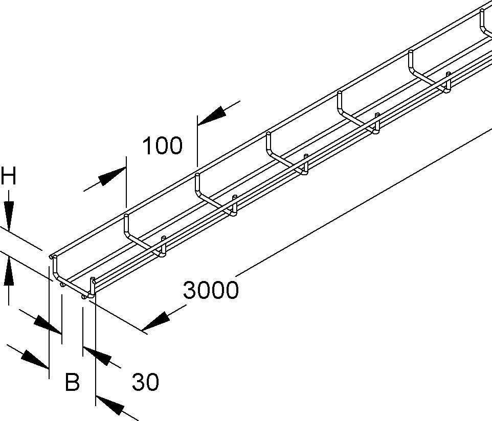 3 Mtr. Niedax Gitterrinne U-förmig GRS 30.065 E3-1