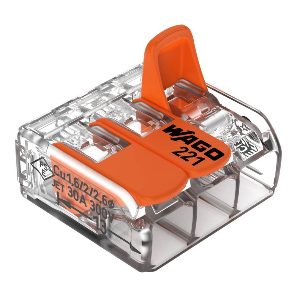 WAGO GmbH & Co. KG Compact-Verbindungsklemme 3-Leiter bis 6qmm 221-613-1