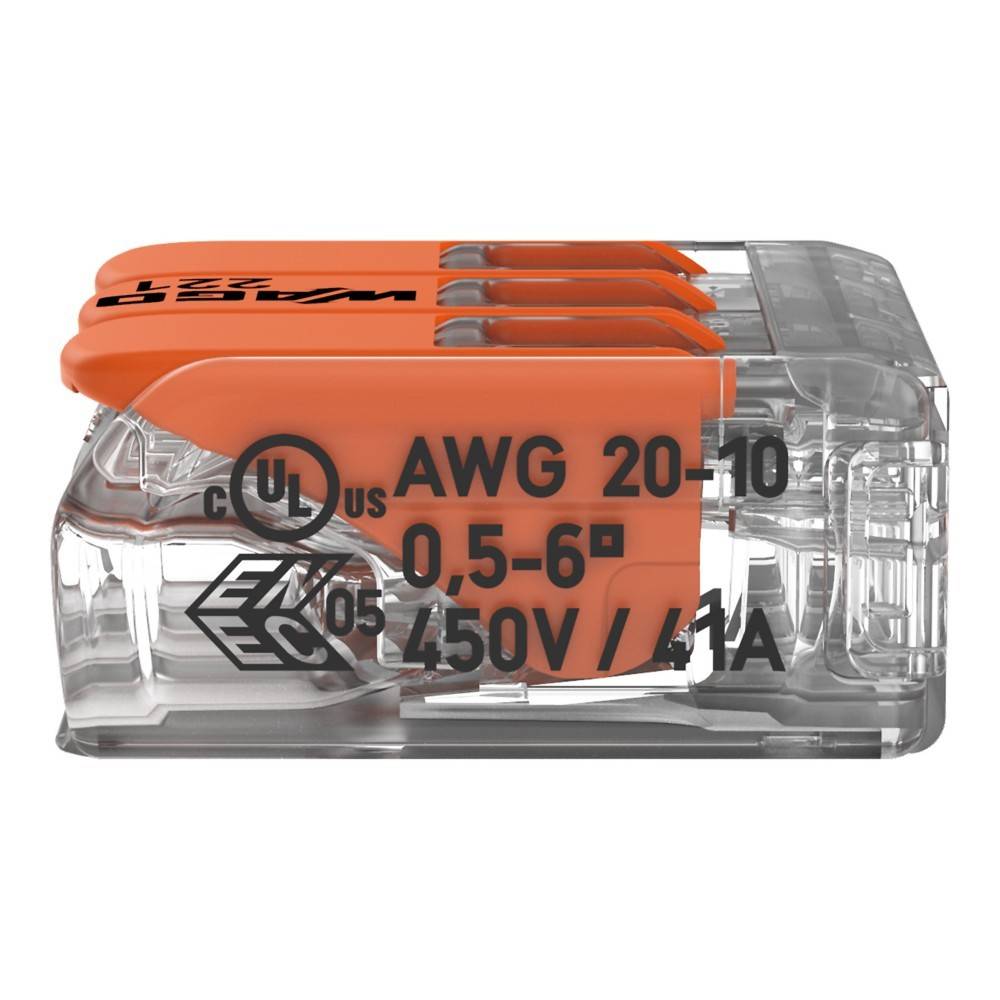 WAGO GmbH & Co. KG Compact-Verbindungsklemme 3-Leiter bis 6qmm 221-613-4
