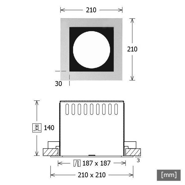 LTS Licht&Leuchten Einbaugehäuse SCER 2.1140 si-1