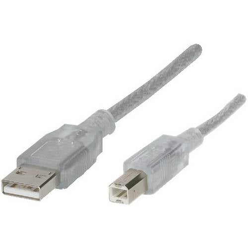 Renkforce USB-Kabel USB 2.0 USB-A Stecker, USB-B Stecker 3.00 m Transparent RF-4538148
