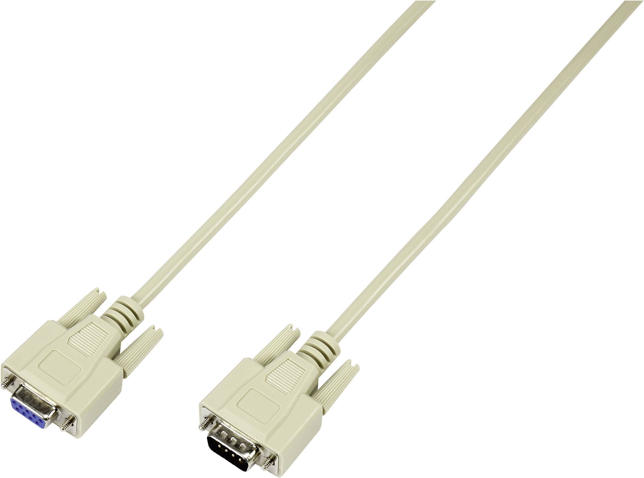 Seriell Verlängerungskabel [1x D-SUB-Stecker 9pol. - 1x D-SUB-Buchse 9pol.] 5.00 m Beige-1
