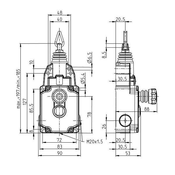 Bernstein Seilzugschalter SRM-A2Z/U1Z-LU-300-1