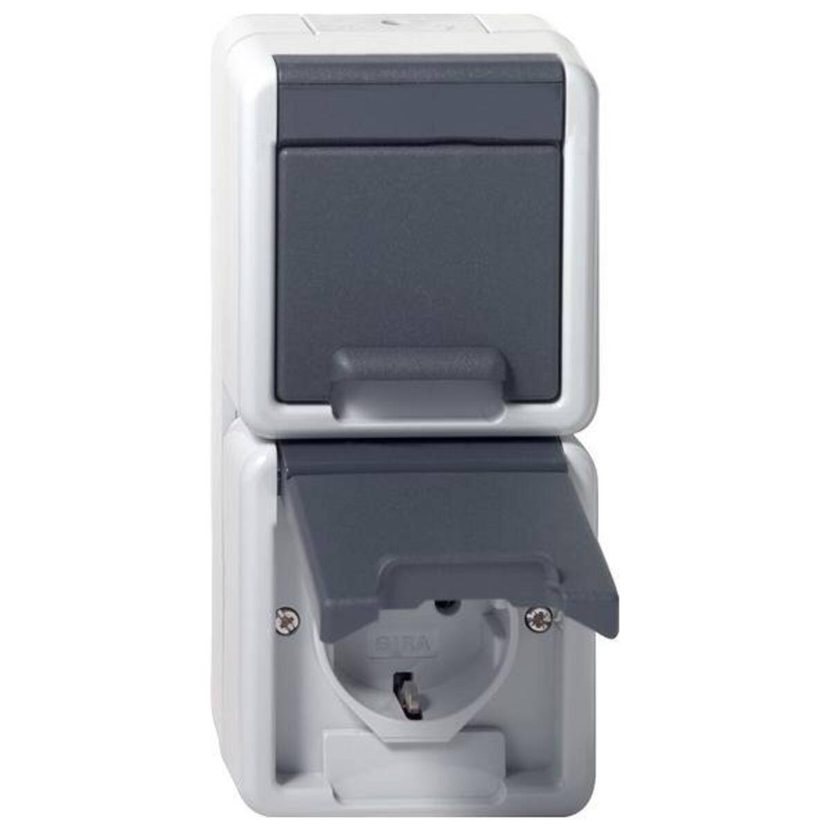 GIRA - 478030 SCHUKO 2f senkr. KD WG AP Gr-0