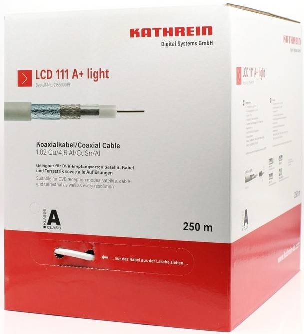 250 Mtr. Kathrein Koaxialkabel LCD111A+lig/250m-0