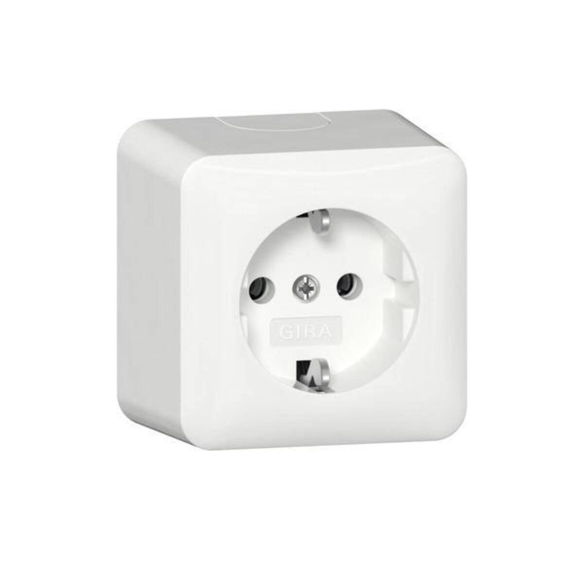 GIRA - 444013 SCHUKO-Steckdose+ Montagepl. AP Reinweiß-0
