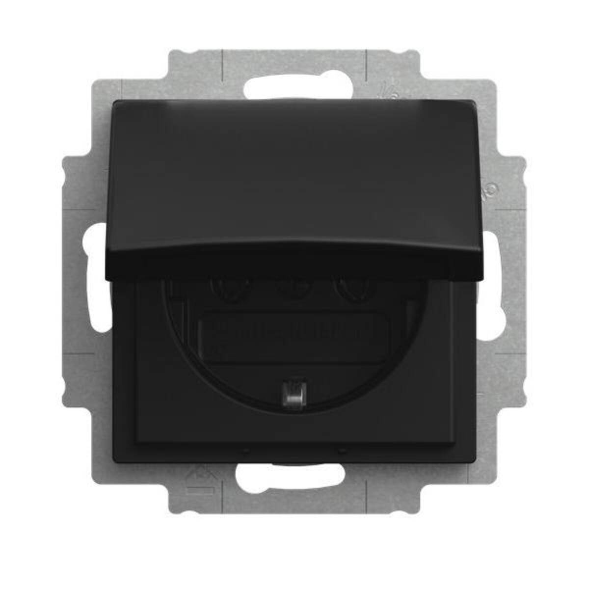 BUSCH JAEGER - Busch-Jaeger 2CKA002018A1587, Schuko, 2P+PE, Schrauben, Europa, Eingebaut, Schwarz-0