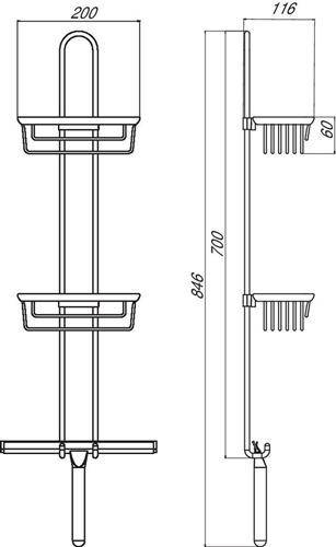 Emco Wandetagere SYSTEM 2 2 tiefe Körbe, Duschwischer chrom-2