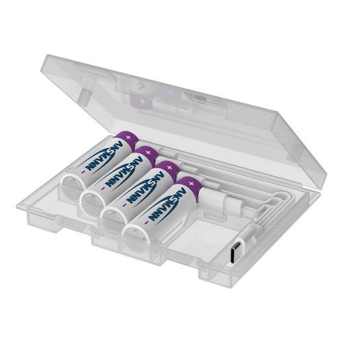 ANSMANN 1312-0044 Li-Ion Akkus Mignon AA Typ 2200 4er Pack, mit Box Strom / Energie / Licht &-0