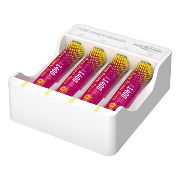 ANSMANN 1001-0182 Pure Power Ladeset mit 4 Li-Ion Akkus Micro AAA Strom / Energie / Licht