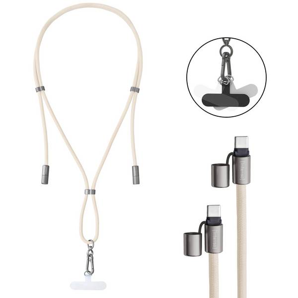 Intenso Handykette mit USB-C Lade- & Datenkabel 60W beige