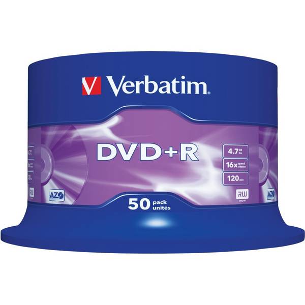 Verbatim DVD+R 4.7GB 16x 50er Spindle Matt Silver