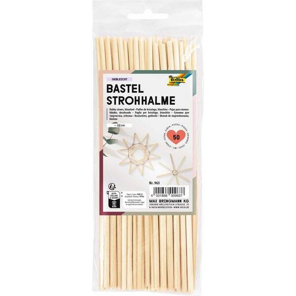 Bastelhalme - chemisch gebleicht 22 cm 50 Stück.-0