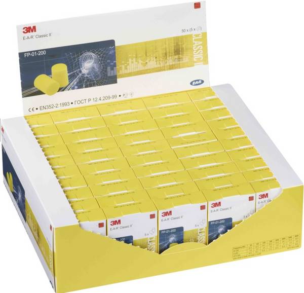 E-A-R CLASSIC EN 352-2, BOX A 250 Paar 50 Packungen a 5 Paar