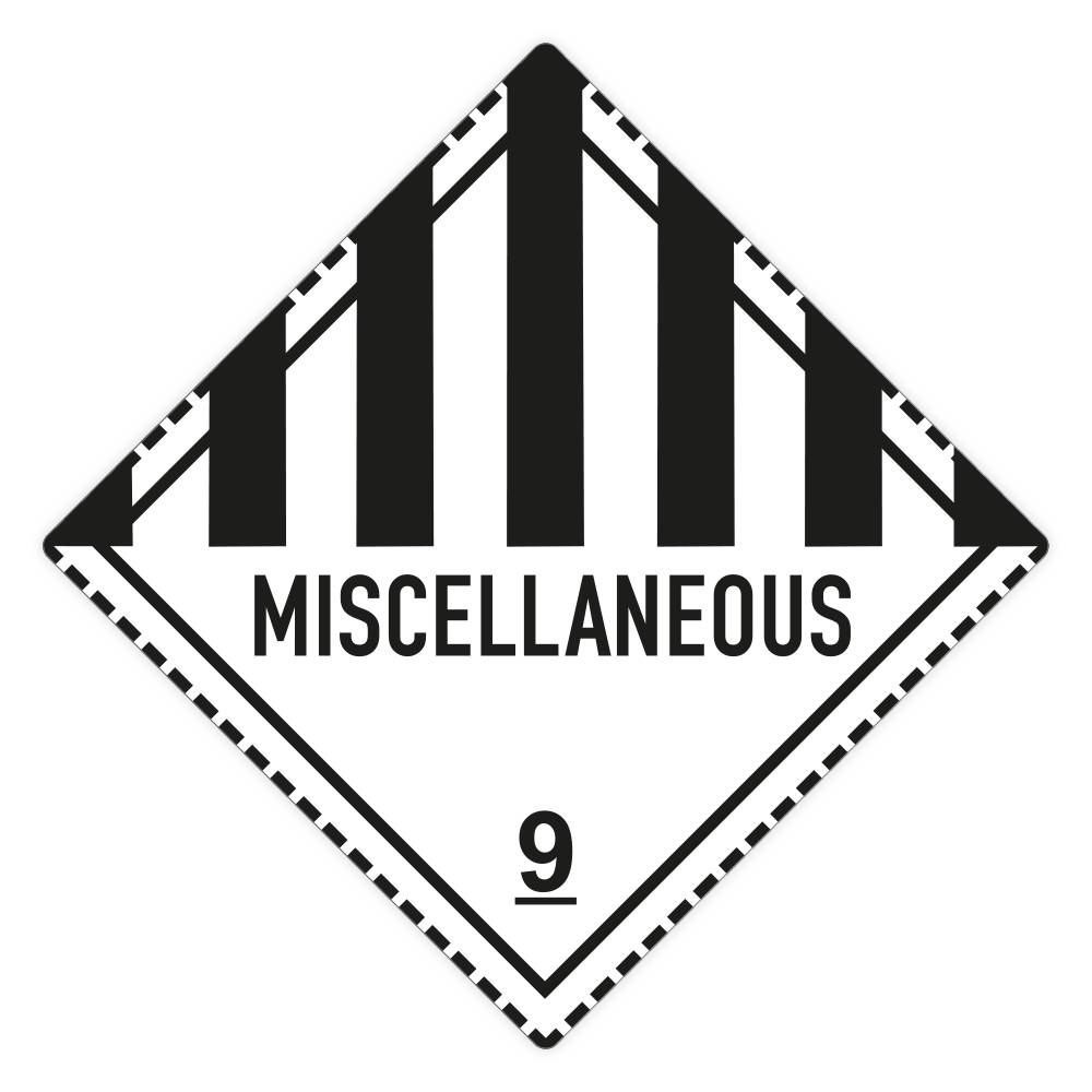 Gefahrzettel Klasse 9, MISCELLANEOUS, Aufkleber, Folie, 100 x 100 mm, 500 St./ Rolle-0