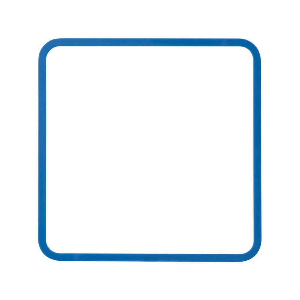 Türschild MAXI mit Montageplatte und Abdeckhaube aus Kunststoff, Rahmen mittelblau, 150 x 150 mm-1