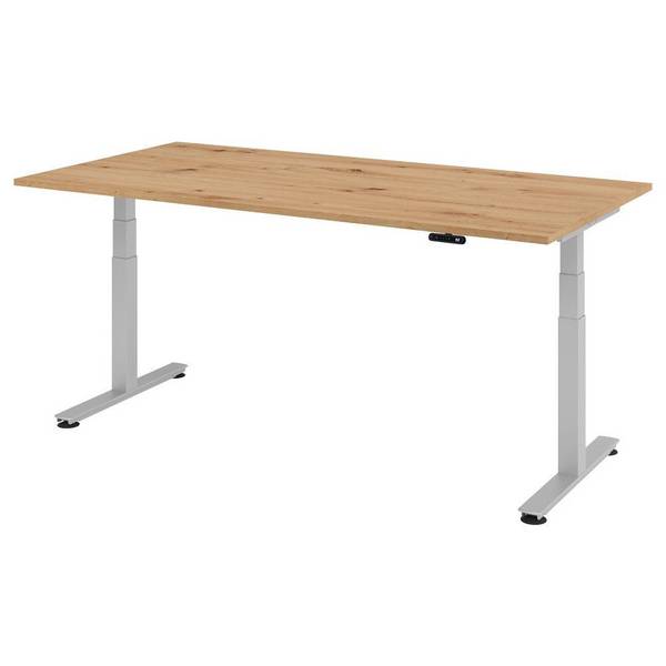 Hammerbacher Sitz-Steh-Tisch Katrin, 200 x 100cm, Memory-Schalter, verstellbar bis 127,0cm, asteiche