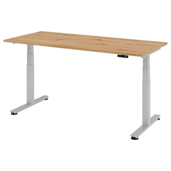 Hammerbacher Sitz-Steh-Tisch Katrin, 180 x 80cm, Memory-Schalter, verstellbar bis 127,0cm, asteiche