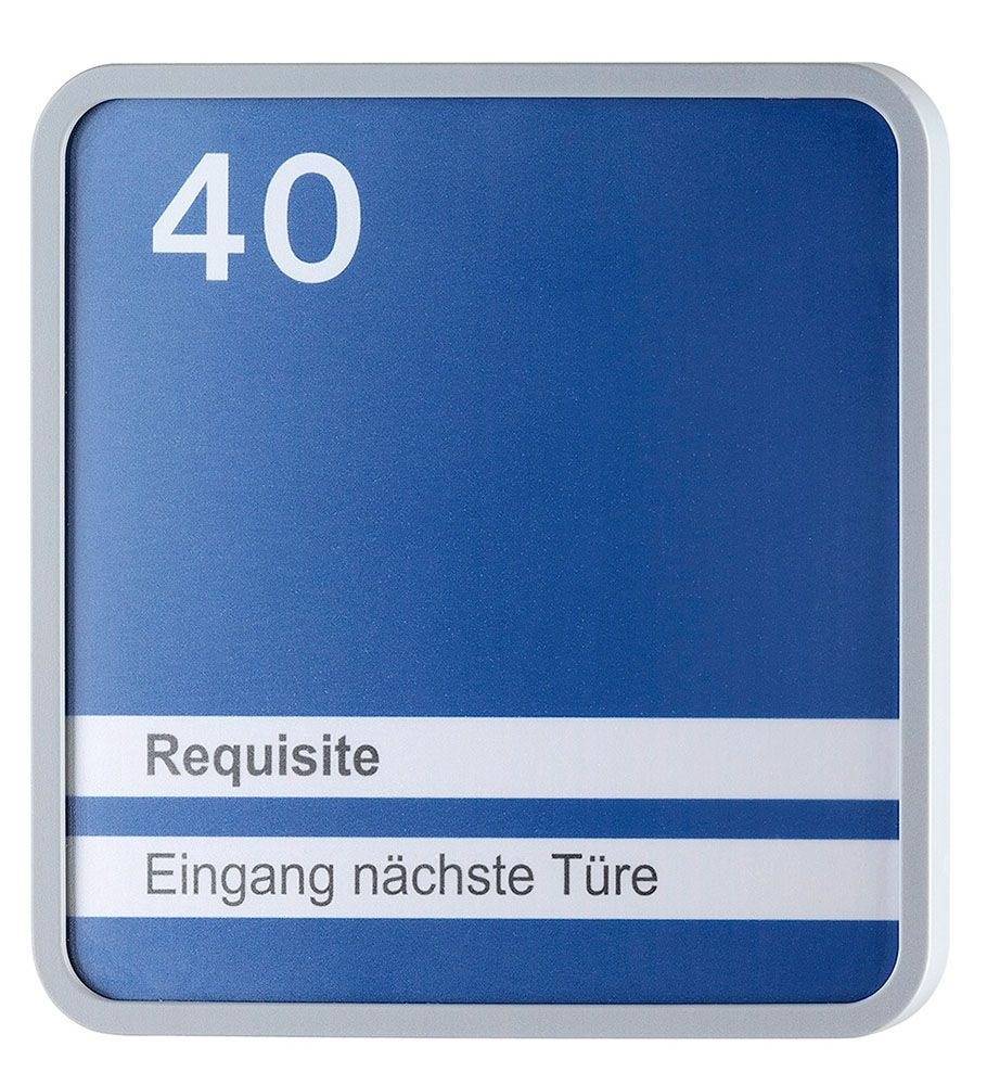 Türschild MAXI mit Montageplatte und Abdeckhaube aus Kunststoff, Rahmen hellgrau, 150 x 150 mm-0