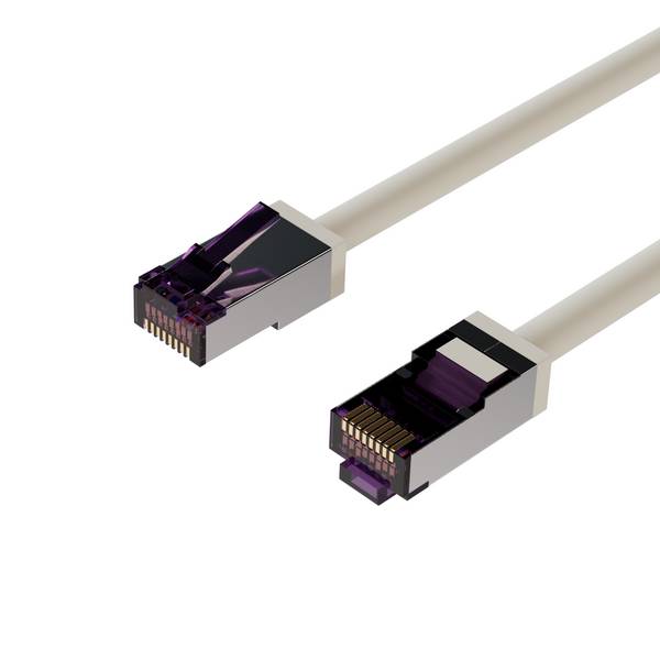 Flexline®-Patchkabel cat. 6A S/FTP, kurze Bauform, PIMF, grau, 0,5m