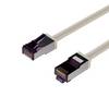 Flexline®-Patchkabel cat. 6A S/FTP, kurze Bauform, PIMF, grau, 0,5m