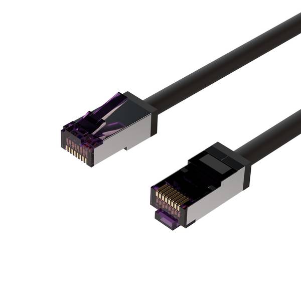 Flexline®-Patchkabel cat. 6A S/FTP, kurze Bauform, PIMF, schwarz, 1,5m