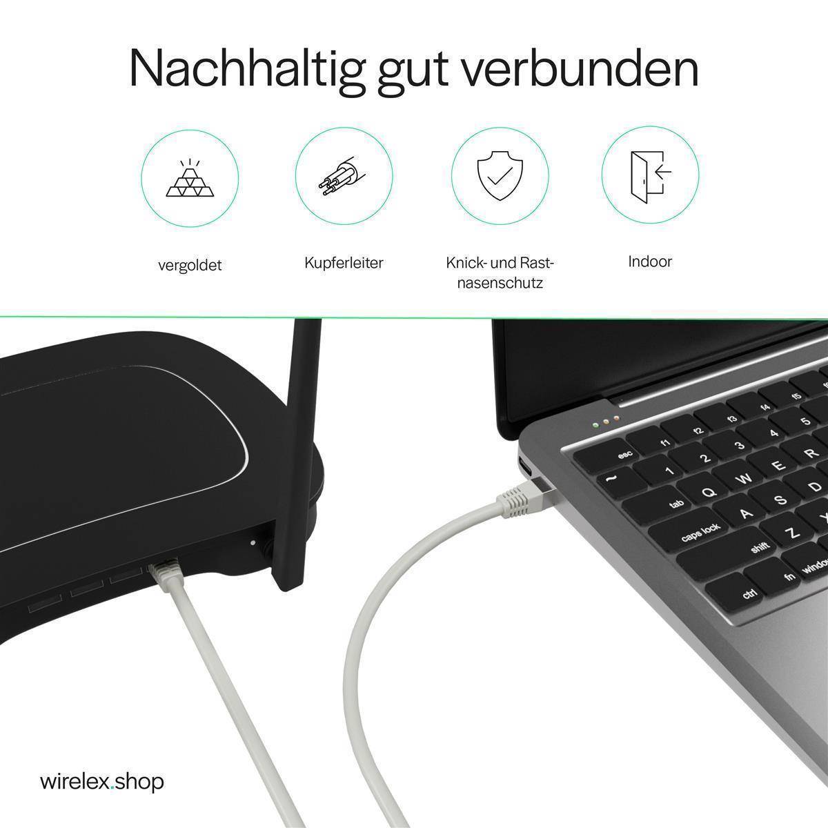 Netzwerkkabel RJ45 LAN Kabel, Ethernet Kabel, S/FTP, PIMF, Rohkabel Cat 7 Halogenfrei Grau 5,00m-2
