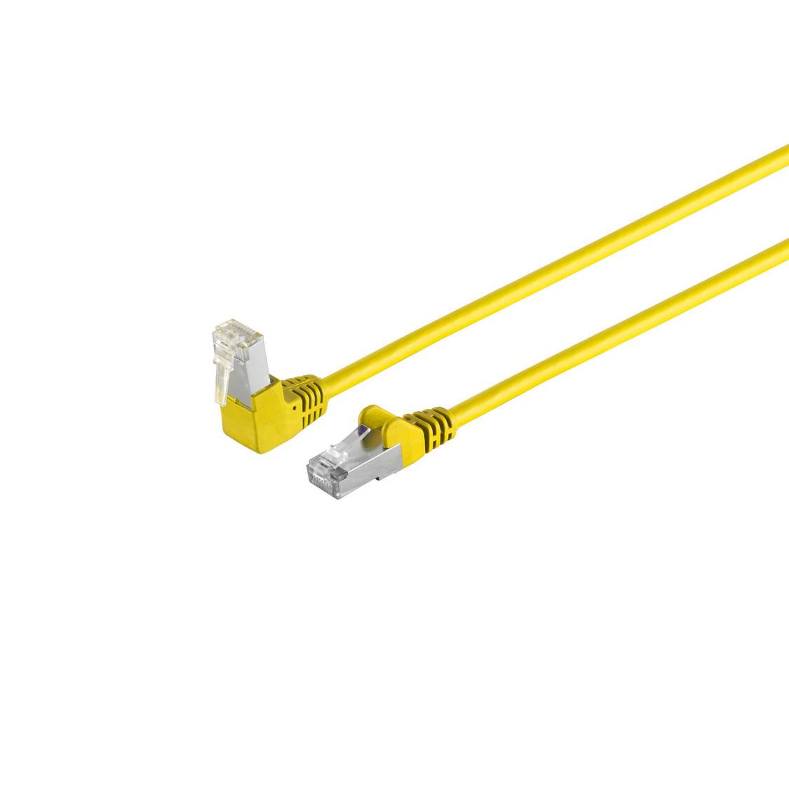 Kabel cat 6 S/FTP PIMF Winkel-gerade gelb 0,5m-0