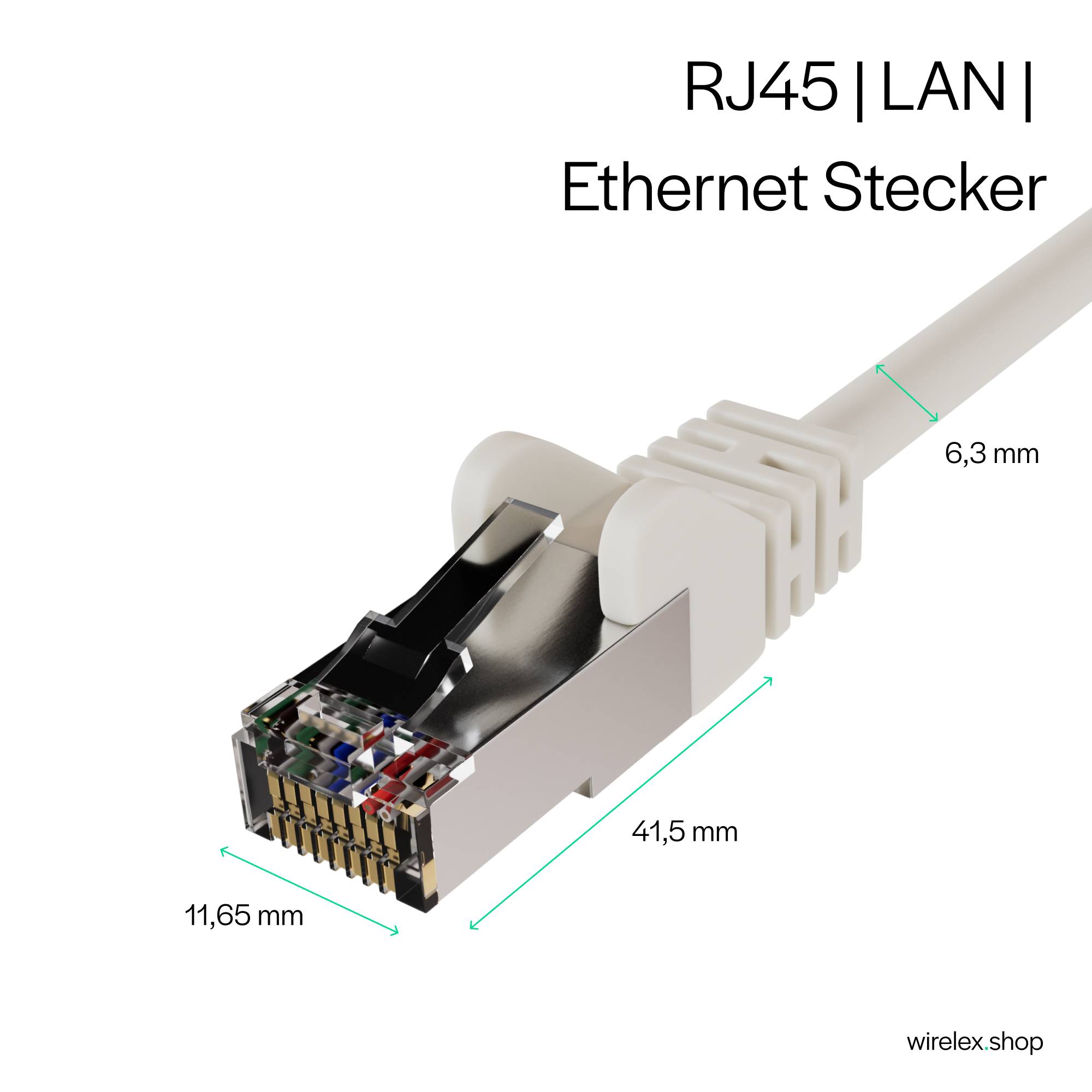 Netzwerkkabel RJ45, LAN Kabel, einseitig gewinkelt 90°, Cat 6, S/FTP, PIMF 3,00m Weiß-1