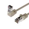 Netzwerkkabel RJ45, LAN Kabel, einseitig gewinkelt 90°, Cat 6, S/FTP, PIMF 0,50m Grau
