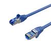 Netzwerkkabel, RJ45 LAN Kabel, Ethernet Cat 6A, S/FTP, PIMF, vergoldete Kontakte Blau 1,00m