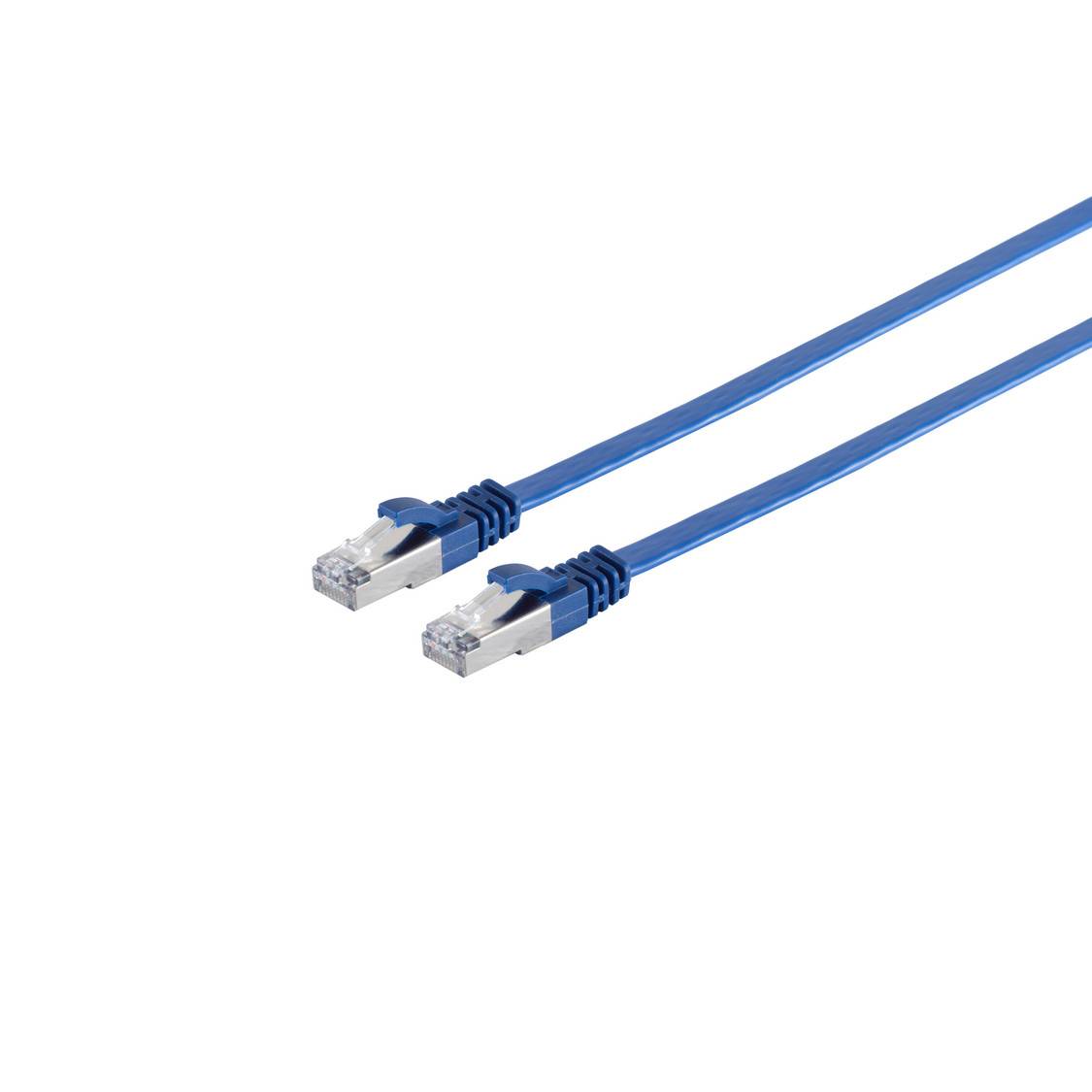 RJ45 Flachkabel m. CAT 7 Rohkabel slim blau 2m-0