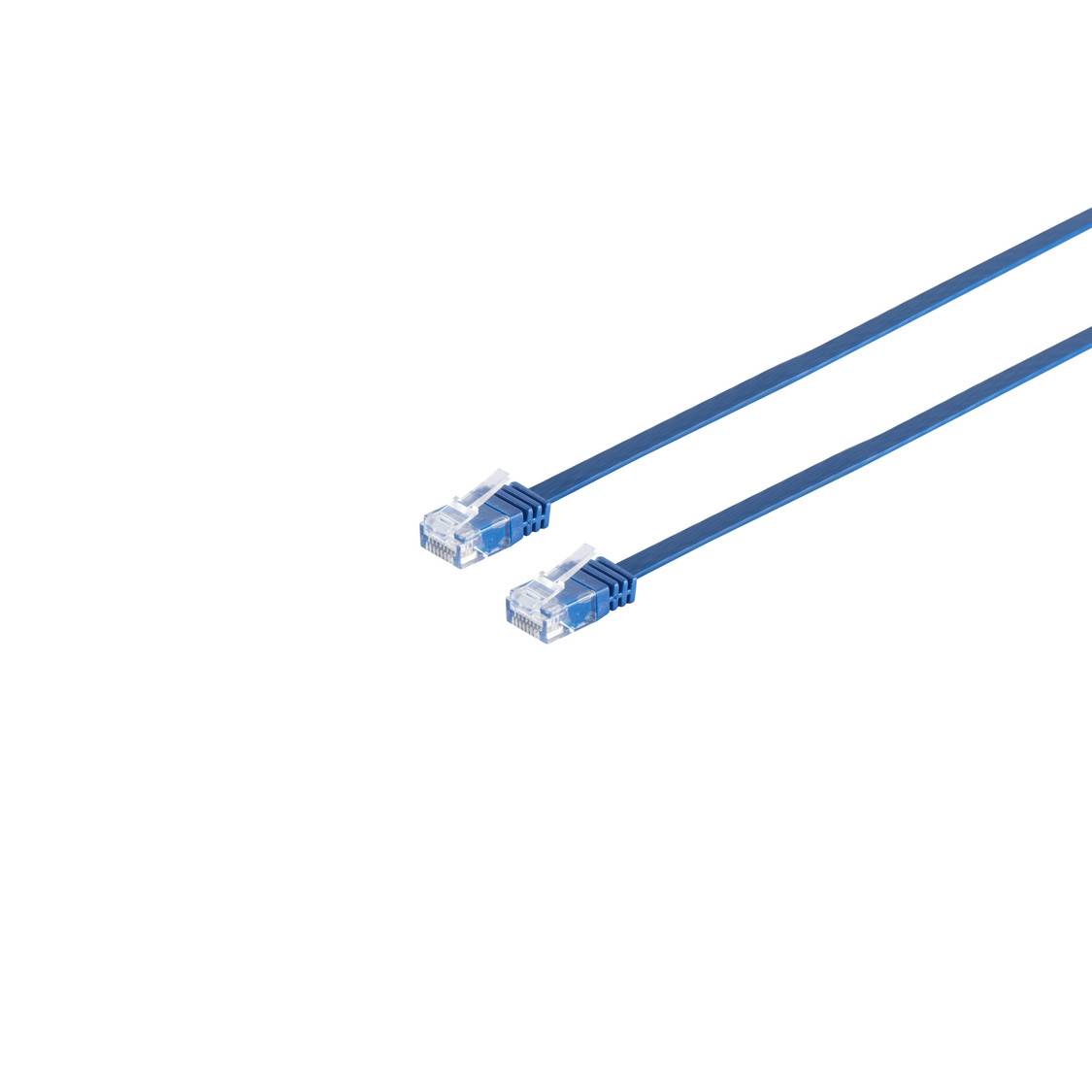 Patchkabel-Flachkabel U/UTP cat. 6 slim blau 0,25m-0