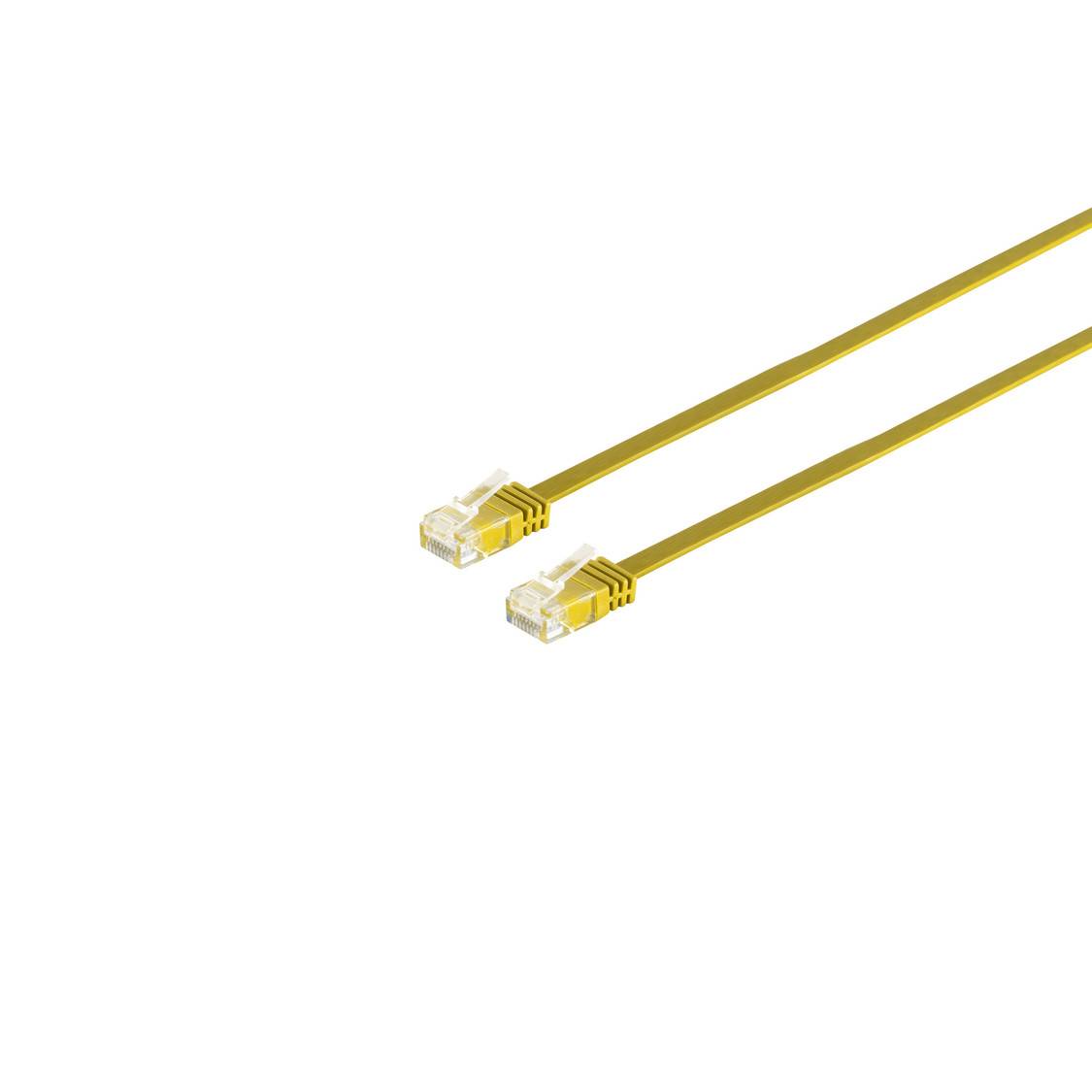 Patchkabel-Flachkabel U/UTP cat. 6 slim gelb 0,25m-0
