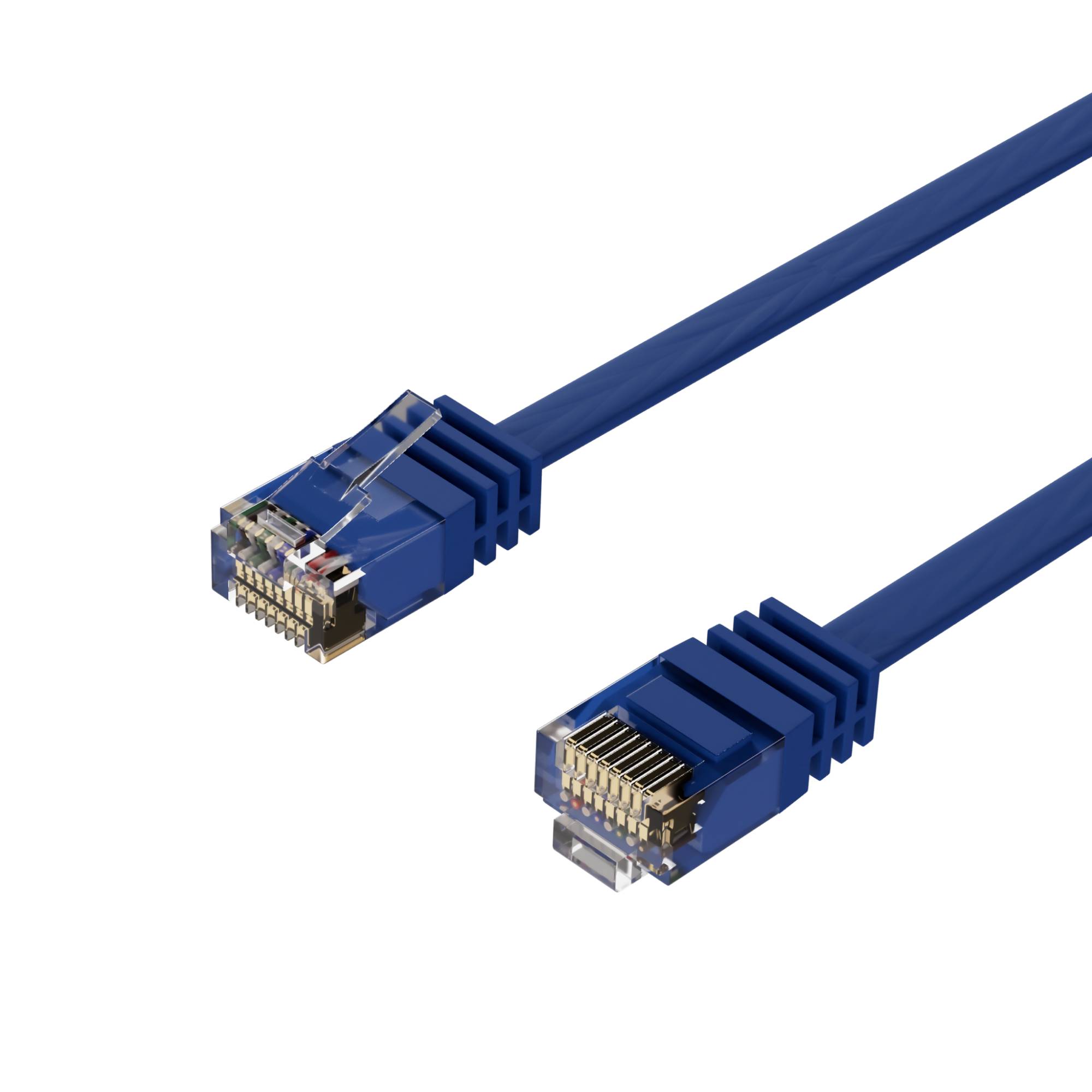 Patchkabel-Flachkabel U/UTP cat. 6 slim blau 0,25m
