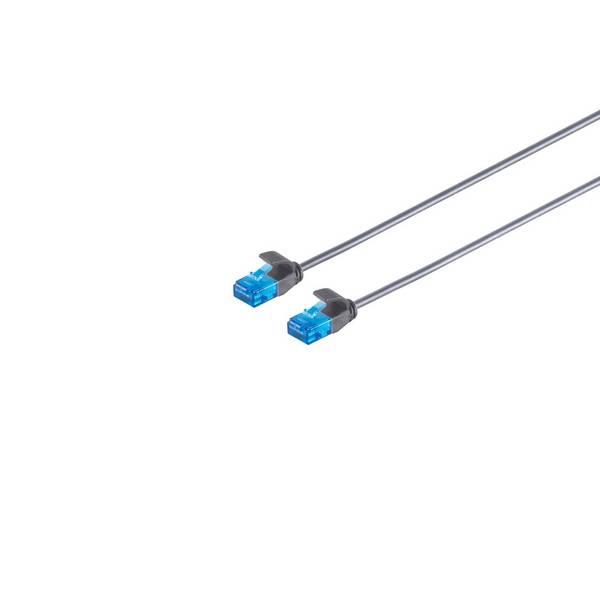 S/CONN CAT 6 Netzwerkkabel RJ45-Stecker auf RJ45-Stecker U/UTP 1 Gbit/s vergoldet Slim Schwarz 0,3m