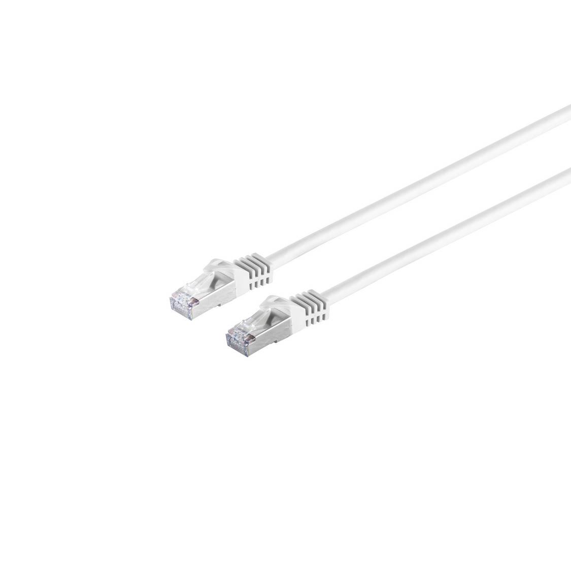 RJ45 Patchkabel m. CAT 7 Rohkabel PIMF weiß 0,25m-0
