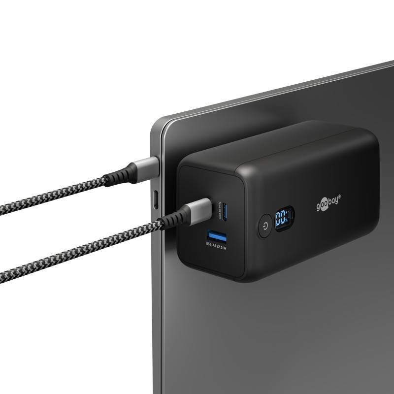 Goobay Laptop Powerbank 20000 mAh, 2x USB-C & 1x USB-A, 65 W Power Delivery/Quick Charge, externe Batterie für Laptops-2