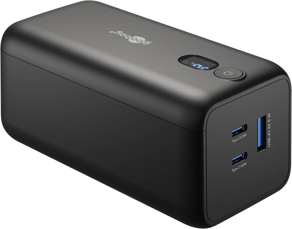 Goobay Laptop Powerbank 20000 mAh, 2x USB-C & 1x USB-A, 65 W Power Delivery/Quick Charge, externe Batterie für Laptops-4