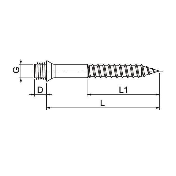 100 Stk. OBO Bettermann Stockschraube HST 6x50-2