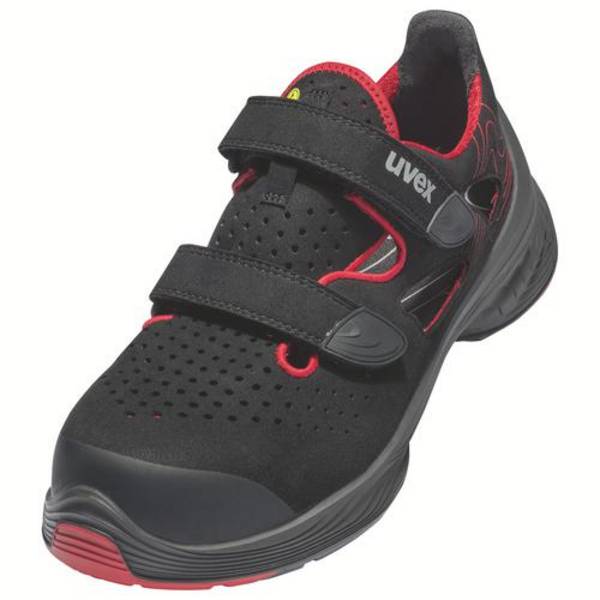 uvex 1 G2 Sandalen S1P 68364 schwarz, rot Weite 14 Größe 46
