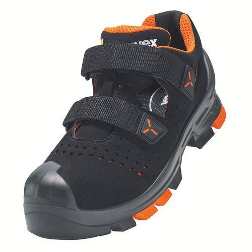 uvex 2 Sandalen S1P 65001 schwarz, orange Weite 10 Größe 43-0