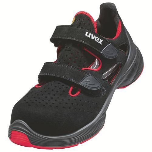 uvex 1 G2 Sandalen S1 68480 schwarz, rot Weite 14 Größe 39-0