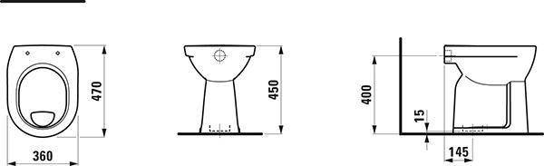Laufen Stand-WC LAUFEN PRO flach 6 l be