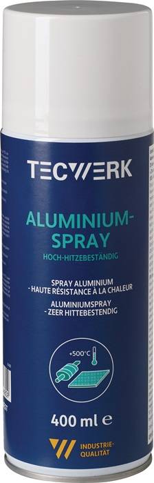 Aluminiumspray b.+500GradC hellsilber,glänzend 400ml Spraydose TECWERK-0