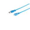S/CONN Micro-USB-Kabel USB-A-Stecker auf USB-Micro-B-Stecker USB 3.0 blau 1m Kupfer geschirmt
