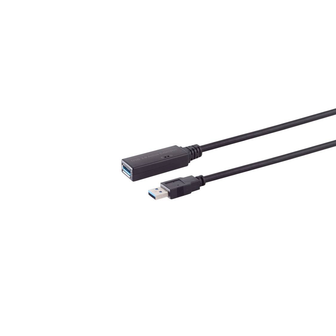 KABELBUDE.EU USB-Verlängerung A-Stecker auf A-Buchse aktiv USB 3.0 5 Gbit/s 30 m Schwarz-0