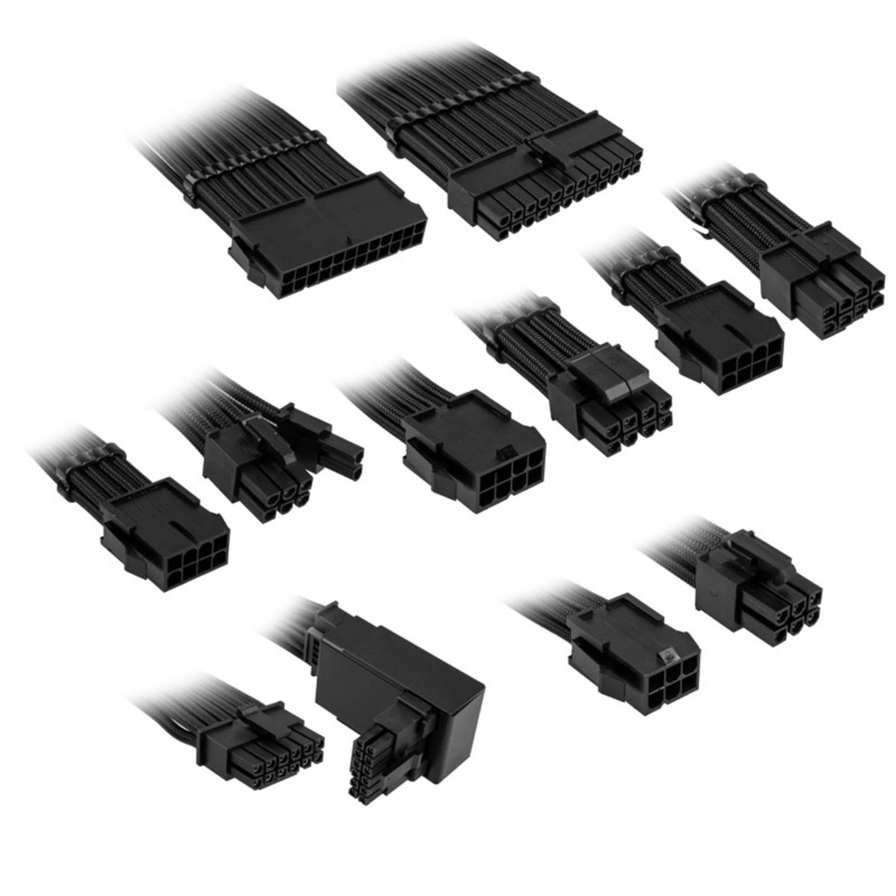 Kolink Core Pro Braided Cable Extension Kit 12V-2x6 Typ 2 - Jet Black Kabel & Adapter-0